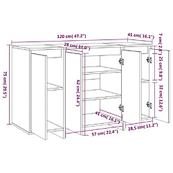 vidaXL Buffet noir 120x41x75 cm bois d'ingénierie pas cher