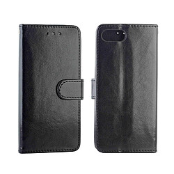 Wewoo Housse Coque Pour OPPO Realme C2 Étui en cuir à rabat horizontal avec texture Crazy Horse porte-cartes et porte-cartesportefeuille et cadre photo Noir