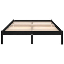 Avis vidaXL Cadre de lit sans matelas noir bois massif 200x200 cm