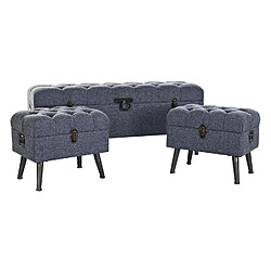 Avis Pegane Set de 3 banquettes en polyester et métal coloris gris foncé