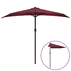 Helloshop26 Parasol de balcon mât en aluminium 270 x 135 x 245 cm demi bordeaux 02_0008314