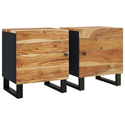 vidaXL Tables de chevet 2 pcs 40x33x46 cm Bois d'acacia massif