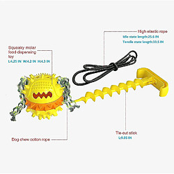 Avis Jouet pour chien Remorqueur de guerre pour les mâcheurs agressifs, jouet de distribution de friandises et jouet de chien interactif pour l'ennui Jouets de corde pour animaux de compagnie en plein air auto-jouant avec stak au sol