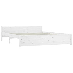 Acheter Maison Chic Lit adulte - Lit simple Cadre de lit,Structure du lit Contemporain Blanc Bois massif 140x190 cm -MN55631