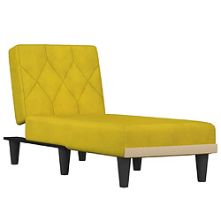 Maison Chic Chaise longue Jardin| Bain de soleil Relax | Transat jaune velours -GKD55957