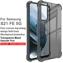 Imak Coque en TPU Couverture Antichoc Flexible transparent noir pour votre Samsung Galaxy S21 FE