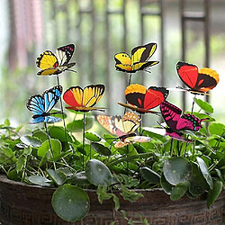 Avis Universal 100pcs Colorful Garden Butterflies Stakes Patio Butterfly Ornaments On Sticks