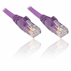 PremiumCord Cable Patch, CAT5e, UTP, Ethernet, LAN, Rapide, Flexible et Durable RJ45 1Gbit/s Cable, AWG 26/7, Cable en Cuivre 100% CU, Violet, 0,25 m