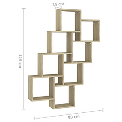 vidaXL Étagère murale cube Chêne sonoma 90x15x119 cm Bois d’ingénierie pas cher