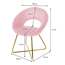 Acheter ML-Design Chaise de salle à manger en velours avec dossier rond rose pieds en métal doré