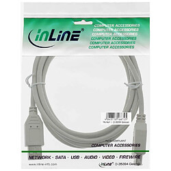 Câble d'extension USB 2.0 InLine® Un mâle à une femelle gris 1m