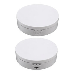 2pcs Plateau Tournant Electrique pour Packshot Photo, Vidéo, Pâtisserie, Poterie. Diam 15cm H5cm Blanc