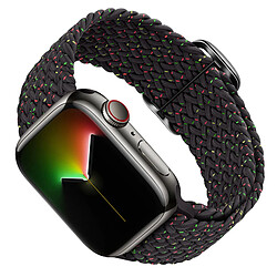 Avizar Bracelet pour Apple Watch 41mm / 40mm / 38 mm Nylon Tressé noir à motif