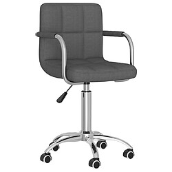 vidaXL Chaise pivotante de salle à manger Gris foncé Tissu