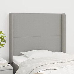 vidaXL Tête de lit avec oreilles Gris clair 93x16x118/128 cm Tissu