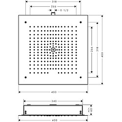 Hansgrohe - Douche de tête Raindance E 400 x 400 mm 1 jet chromé