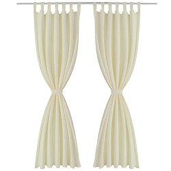 vidaXL 2 pcs Rideau à Passant Micro Satin Crème 140 x 245 cm