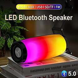 Universal Haut-parleurs portables Bluetooth colonne sans fil Bluetooth haut-parleur puissant high boombox basse basse hifi tf fm radio avec lumière LED pas cher