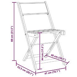 vidaXL Chaises de jardin pliantes lot de 4 tissu et bois massif pas cher