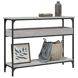 vidaXL Table console avec étagère sonoma gris 100x29x75 cm