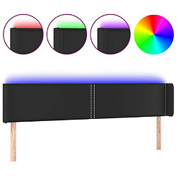 Maison Chic Tête de lit moderne à LED lumineuse pour chambre - Décoration de lit Noir 203x16x78/88 cm Similicuir -MN91540