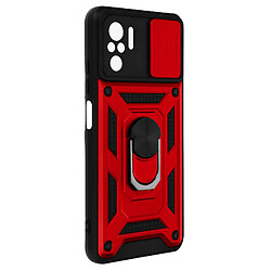 Avizar Coque Redmi Note 10 Pro avec Cache caméra et Bague Support rouge