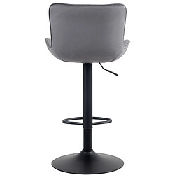 Acheter Decoshop26 Lot de 2 tabourets de bar chaises hautes avec coutures décoratives en tissu velours gris pieds en métal noir 10_0004330