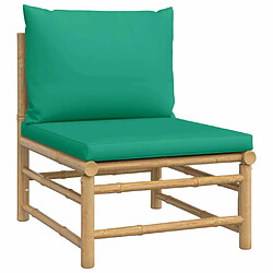 Maison Chic Salon de jardin 11pcs + coussins - Mobilier/Meubles de jardin - Table et chaises d'extérieur vert bambou -MN79593 pas cher