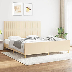 Maison Chic Lit adulte - Cadre Structure de lit avec tête de lit Contemporain Crème 180 x 200 cm Tissu -MN24157