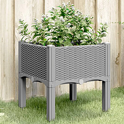 vidaXL Jardinière avec pieds gris clair 40x40x42 cm PP