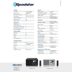 Avis Roadstar IR-390D+BT/BK