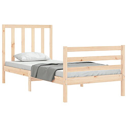 Acheter Maison Chic Lit adulte - Cadre de lit et tête de lit,Structure du lit Contemporain pour chambre 100x200 cm bois massif -MN44870