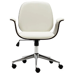 Maison Chic Chaise Gaming | Chaise de bureau Ergonomique Fauteuil Blanc Bois courbé et similicuir -GKD62588