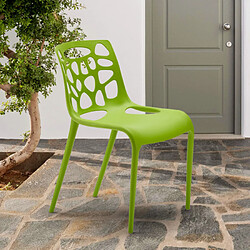 Ahd Amazing Home Design Chaise en polypropylène anti-uv design moderne Gelateria salle à manger et bar café Connubia, Couleur: Vert