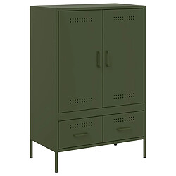 vidaXL Buffet haut vert olive 68x39x101,5 cm acier