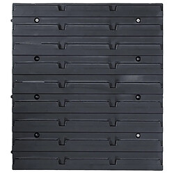 Avis vidaXL Kit de bacs de stockage et panneaux muraux 96 pcs Bleu et noir