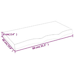 vidaXL Étagère murale 80x40x(2-6) cm bois de chêne massif non traité pas cher