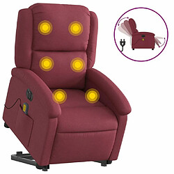 Maison Chic Fauteuil Relax pour salon, Fauteuil inclinable de massage électrique Rouge bordeaux Tissu -GKD63137