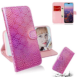 Wewoo Housse Coque Pour Huawei P20 Couleur unie Boucle magnétique colorée Flip horizontal en cuir PU avec support et fentes cartes et portefeuille et lanière rose