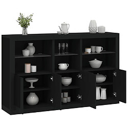 Maison Chic Commode Buffet - Meuble de rangement avec lumières LED noir 162x37x100 cm -GKD95748