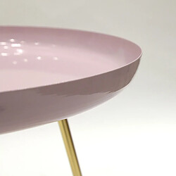 Avis The Home Deco Factory Table d'appoint en métal design Glossy - Diam. 40 x H. 48 cm - Rose pastel