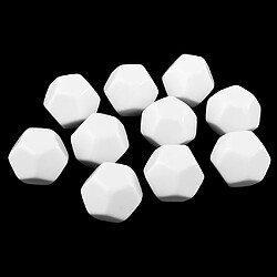 lot de 10 dés d12 blanc dé 12 faces pour accessoires de jeux de société blanc pas cher