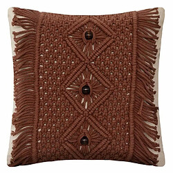 Coussin Déco Macramé Alicante 40x40cm Marron