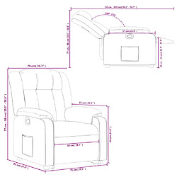 vidaXL Fauteuil inclinable Gris foncé Tissu pas cher