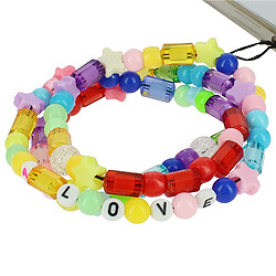 Avizar Bijou Téléphone Bracelet Love et Perles 65cm Collection Lovely Multicolore