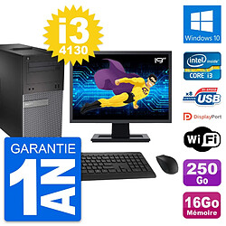 PC Tour Dell 3020 Ecran 19" Intel i3-4130 RAM 16Go Disque 250Go Windows 10 Wifi - Occasion