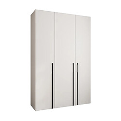 Abiks Meble Armoire à portes battantes Como 3 245,5/160/40 3 portes (blanc/noir)