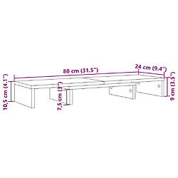 vidaXL Support de moniteur élévateur réglable blanc bois d'ingénierie pas cher