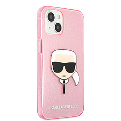 Avis Karl Lagerfeld KLHCP13XKHTUGLP Coque pour iPhone 13 Pro Max 6,7' Rose pailleté Karl's Head