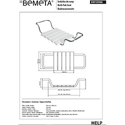 Acheter Bemeta - Maison De La Tendance Siège de baignoire HELP amovible et réglable 74x32x13cm